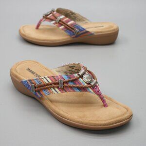 Minnetonka Ladies 6 Silverbay Desert Thongs Flip-Flops Southwest Sandals 5920954